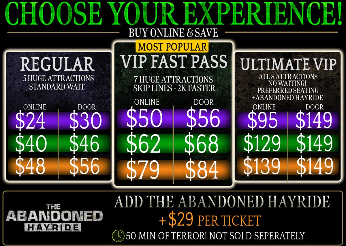 ScreamTown Ticket Options